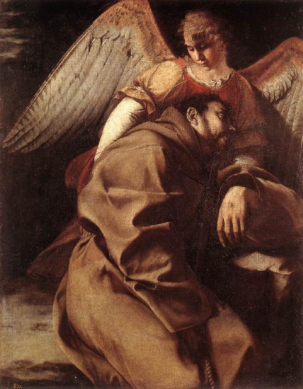 GENTILESCHI, Orazio St Francis Supported by an Angel sdgh Germany oil painting art